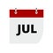 Calendar sign icon. July month symbol.