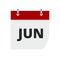 Calendar sign icon. June month symbol.