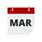 Calendar sign icon. March month symbol.