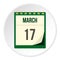 Calendar with St. Patrick Day date icon circle