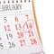 Calendar with St. Valentine date