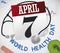 Calendar, Stethoscope, Cardiogram and Apple to Commemorative World Health Day Celebration, Vector Illustration