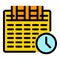 Calendar stopwatch icon color outline vector