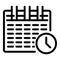 Calendar stopwatch icon, outline style