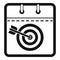 Calendar target icon, simple black style