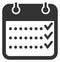 Calendar task checklist black icon. Schedule symbol