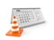 Calendar with traffic cone