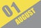 Calendar trendy colors 2021, 1 august. Background and lettering Ultimate Gray and Illuminating