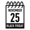 Calendar twenty fifth of november icon