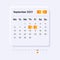 Calendar UI Element. Neumorphism UI Concept with orange gradient pickers.