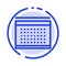 Calendar, Vacation, Date, Holidays Blue Dotted Line Line Icon