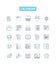 Calendar vector line icons set. Diary, Schedule, Datebook, Timeline, Booklet, Record, Register illustration outline