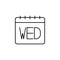 Calendar, wednesday icon. Simple thin line, outline  of calendar icons for ui and ux, website or mobile application