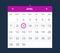 Calendar widget. UI interface.