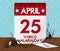 Calendar with World Malaria Day Date and Dead Mosquitoes, Vector Illustration