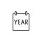 Calendar year page line icon