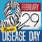 Calendar with Zebra Ribbon to Celebrate Rare Disease Day, Vector Illustration