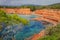 The Caleta Beach in Ibiza, with its red earth