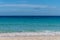 Caleta del bajo, corralejo grandes playas white sandy beach with blue water near Corralejo touristic town on north of