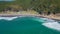 Caleta Pellines, Constitucion, Maule, Chile, horizontal drone aerial photo, house surf spot