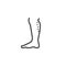 Calf plastic surgery line icon