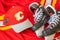 Calgary Flames NHL team baseball cap and jersey