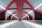 Calgary\'s Peace Bridge and skyline at night