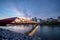 Calgary`s Peace Bridge at sunrise