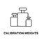 calibration weights icon. Element of measuring instruments icon with name for mobile concept and web apps. Thin line calibration w