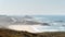 California beaches near Los Angeles city with a clear blue sky and yellow sand on the coast