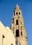 California bell tower and dome at the entrance of Balboa park -