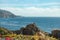 California coastline along US one. Rocky shores and blue waters