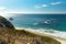 California coastline along US one. Rocky shores and blue waters