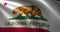 California Flag, United States of America, waving folds, close up view, 3D rendering