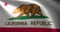 California Flag, United States of America, waving folds, close up view, 3D rendering