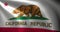 California Flag, United States of America, waving folds, close up view, 3D rendering