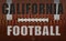 California Football Text on a Flattened Football