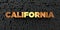 California - Gold text on black background - 3D rendered royalty free stock picture