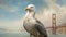 California Gull In Mona Lisa Style