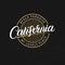 California hand written lettering. College graphic