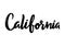 California handwritten calligraphy name of USA state.