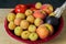 California harvest in wooden bowl