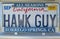 California license plate reads ï¿½Hawk Guyï¿½