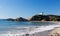 California lifeguard post on sandy beach