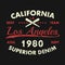 California, Los Angeles grunge print for apparel with baseball bat. Superior denim. Typography emblem for t-shirt. Vector.