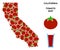 California Map Collage of Tomato