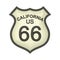 California Metal Shaped Route Sign with Numbers Vector Illustration