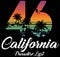 California miami summer t shirt graphic design