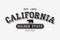 California modern typography for t-shirt. California college tee shirt with grizzly bear. Golden State slogan. Vector