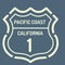 California pacific coast route sign. Vector illustration decorative design